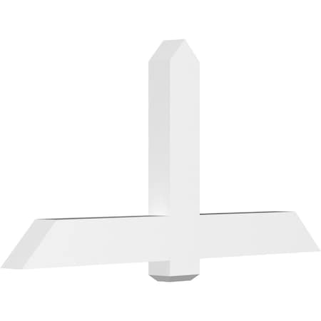 Ekena Millwork Eugene Architectural Grade PVC Gable Bracket, 60"W x 30"H x 4"D x 6"F, 12/12 Pitch GBP060X30X0406EUG00